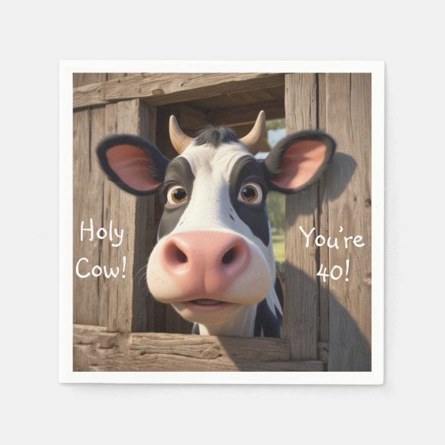 Guardanapo De Papel Santa Vaca Você tem 40 anos (Frente)