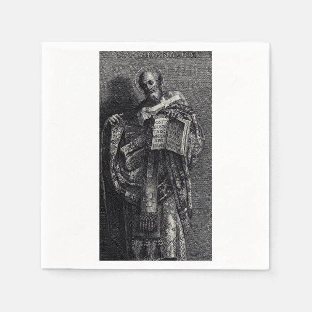 Guardanapo De Papel Santo Athanasius de Alexandria Pope e Patriarca (Frente)