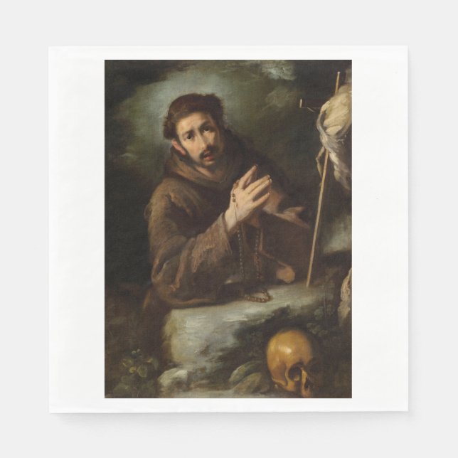 Guardanapo De Papel Santo Francisco na Oração (fé cristã) (Frente)