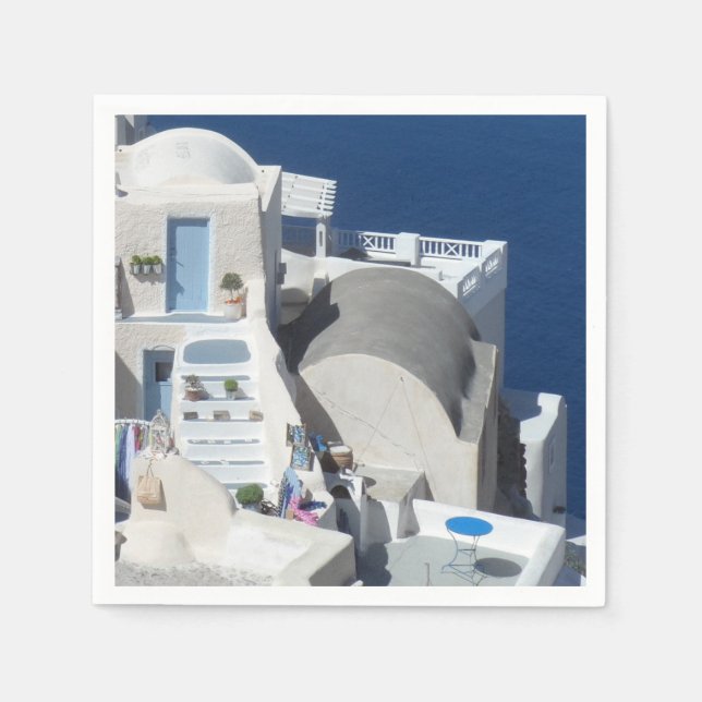 Guardanapo De Papel Santorini, Grécia (Frente)
