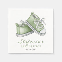 Sapatos de Bebê em Aquarela Verde Baby Brunch