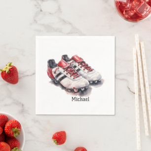 Guardanapo De Papel Sapatos de treinador de jogador de futebol nome/ i