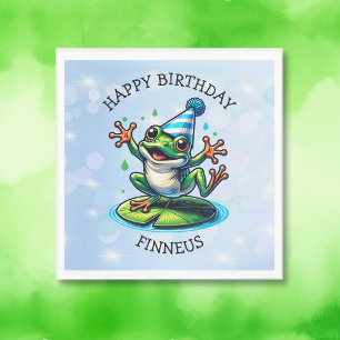 Guardanapo De Papel Sapo de dança engraçado personalizado Aniversário