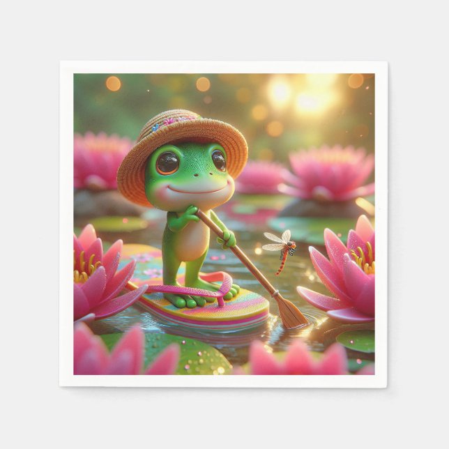 Guardanapo De Papel Sapo em uma oscilação de Sacudir em um poço (Frente)