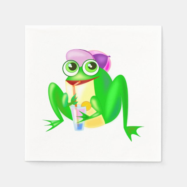 Guardanapo De Papel Sapo Feliz Napkins - Cores ou Texto Personalizados (Frente)