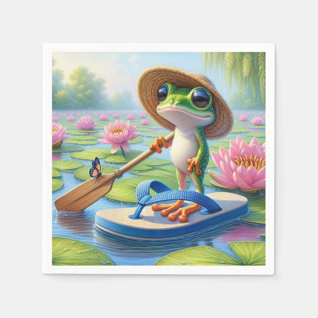 Guardanapo De Papel Sapo flutuando em uma flutuação do Sacudir (Frente)