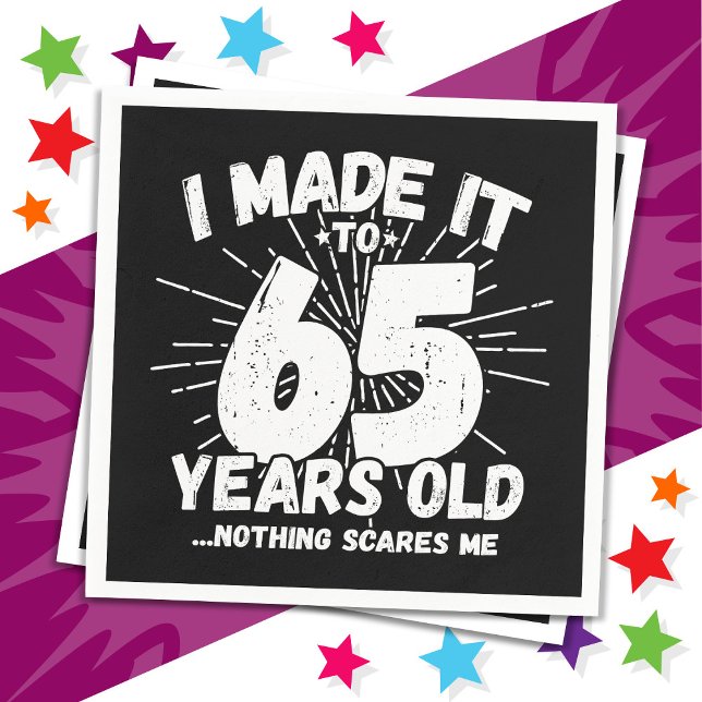 Guardanapo De Papel Sarcástico de 65 anos Meme Engraçado 65 anos anive (Criador carregado)