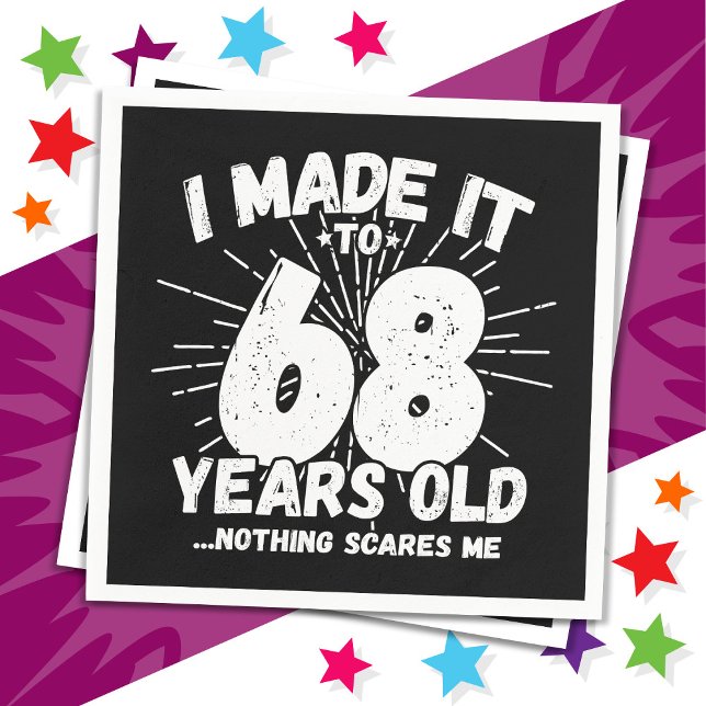 Guardanapo De Papel Sarcástico de 68 anos Meme Engraçado 68 anos anive (Criador carregado)