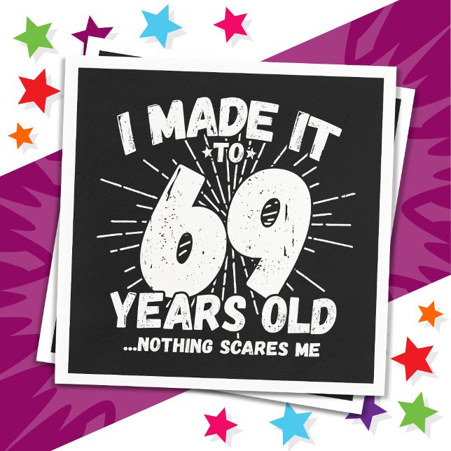 Guardanapo De Papel Sarcástico de 69 anos Meme Engraçado 69º aniversár (Criador carregado)