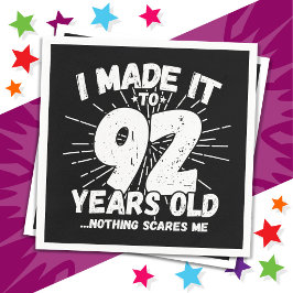 Guardanapo De Papel Sarcástico de 92 anos Meme Engraçado 92º aniversár