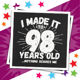 Guardanapo De Papel Sarcástico de 98 anos Meme Engraçado 98º aniversár