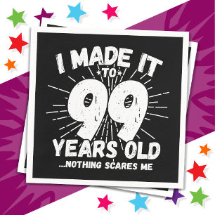 Guardanapo De Papel Sarcástico de 99 anos Meme Engraçado 99º aniversár