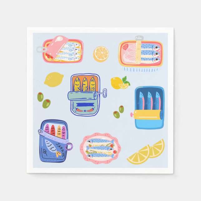 Guardanapo De Papel Sardines and Lemons (Frente)