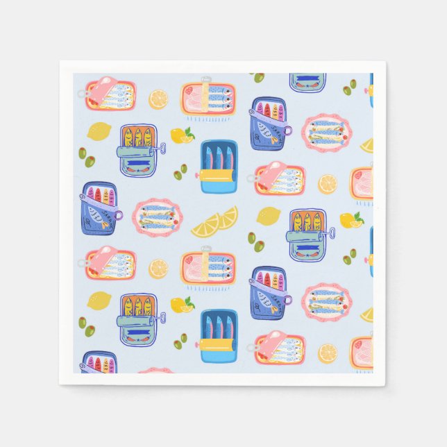 Guardanapo De Papel Sardines and Lemons (Frente)