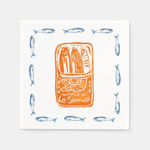 Guardanapo De Papel Sardinha Lino Design Cocktail Party Napkins Set
