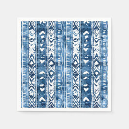 Guardanapo De Papel Sashiko Branco e Azul