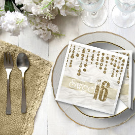 Guardanapo De Papel Satin Jewel Sweet dezesseis ID260 Dourada