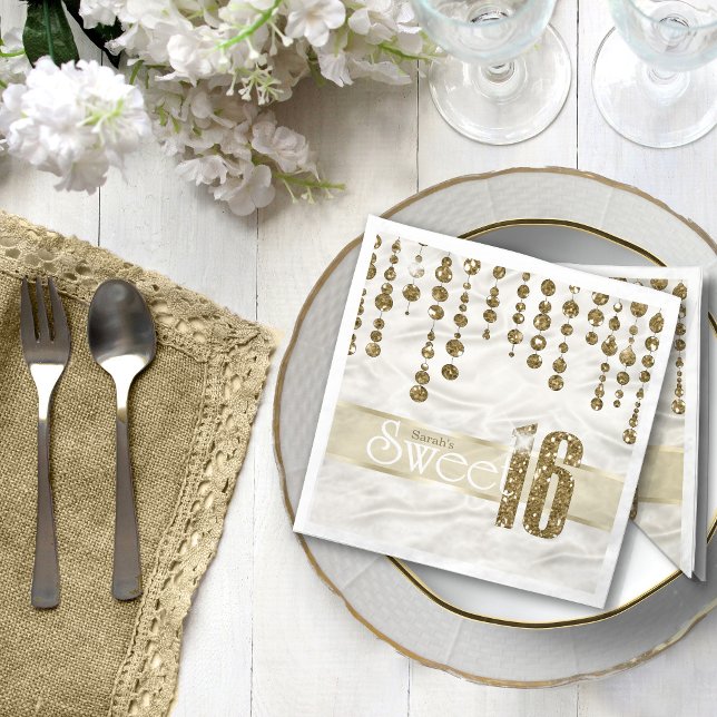 Guardanapo De Papel Satin Jewel Sweet dezesseis ID260 Dourada (Criador carregado)