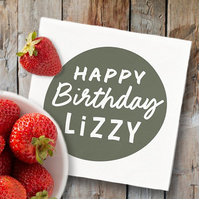 Guardanapo De Papel Saudação de Aniversário Personalizado Moderno e Si (Criador carregado)