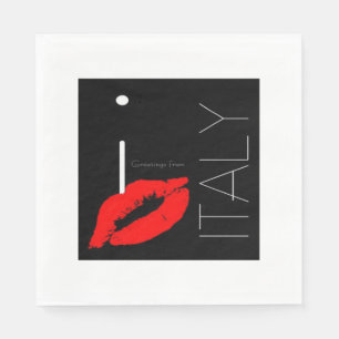 Guardanapo De Papel Saudações de Itália Red Lipstick Kiss