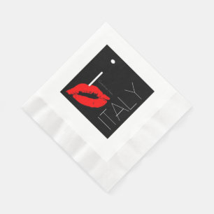 Guardanapo De Papel Saudações de Itália Red Lipstick Kiss