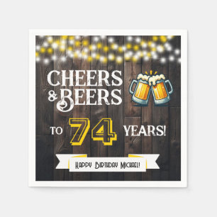 Guardanapo De Papel Saudações e Cervejas para os 74 Anos de Festa de A