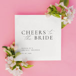 Guardanapo De Papel Saúde à Noiva | Elegante Chá de panela moderno<br><div class="desc">"Saúde à noiva" guardanapos de chá de panela personalizados. Preto clássico e branco.</div>