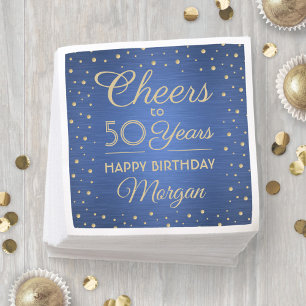 Guardanapo De Papel Saúde A Qualquer Ano Marinho De Aniversário De C