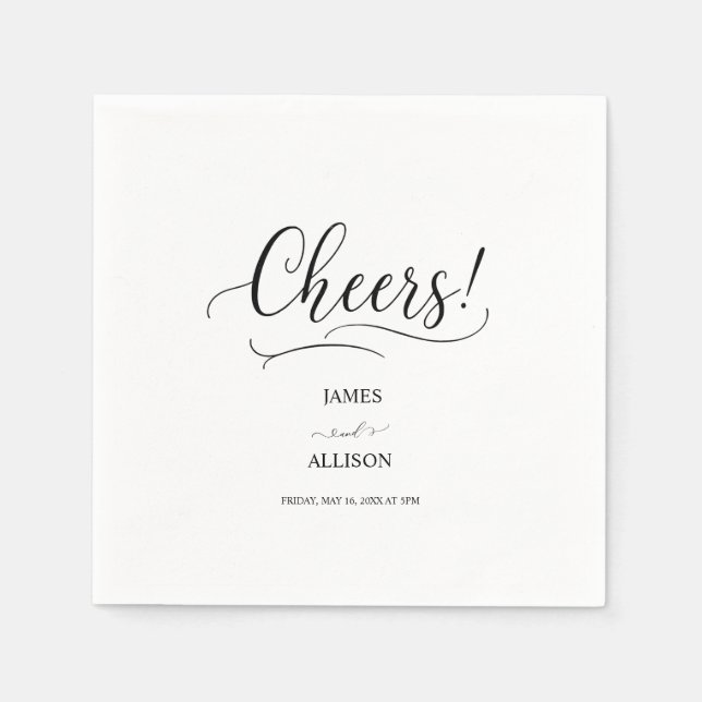 Guardanapo De Papel Saúde ama casamento Simples e Elegante (Frente)