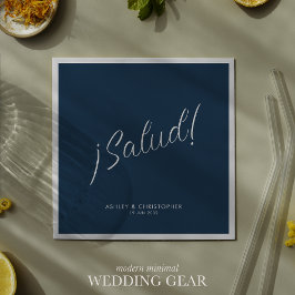 Guardanapo De Papel ¡Saúde! Azul Índigo Minimal Qualquer Ocasião Coque