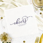 Guardanapo De Papel Saúde - Casamento de Script Azul-Marinho Chic<br><div class="desc">Saúde - Casamento Dourado Chic Napkins</div>