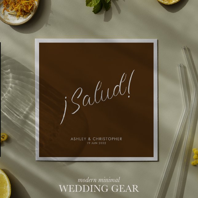 Guardanapo De Papel ¡Saúde! Noz Castanho Mínimo para Qualquer Oportuni (Criador carregado)