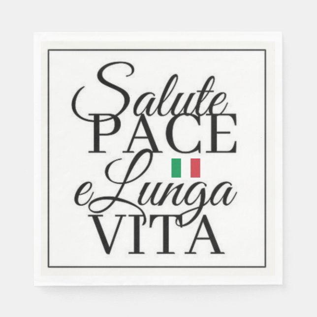 Guardanapo De Papel Saúde Paz e Longa Vida Brinde Italiano (Frente)