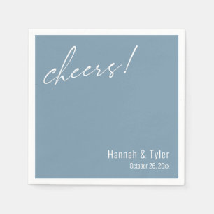 Guardanapo De Papel Saúde! Tipografia de Casamento Elegante Azul Empoe