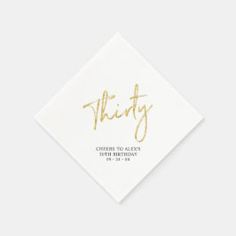 Guardanapo De Papel Saúde Trinta | Moderno aniversário de 30 anos para