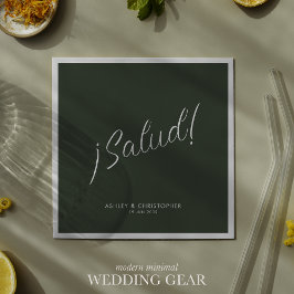 Guardanapo De Papel ¡Saúde! Verde Musgo Minimal Qualquer Oportunidade 