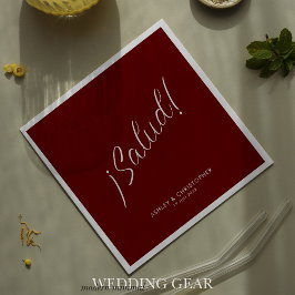 Guardanapo De Papel ¡Saúde! Vermelho Carmesim Minimalista Para Qualque