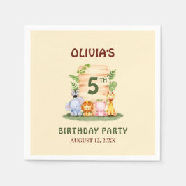 Guardanapo De Papel Savannah giraffe lion hippo zebra elefante