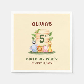 Guardanapo De Papel Savannah giraffe lion hippo zebra elefante