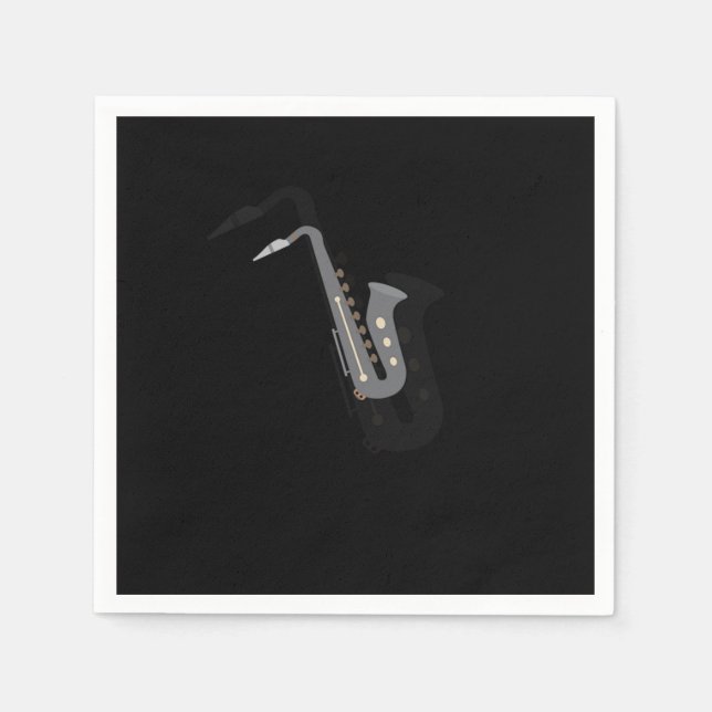 Guardanapo De Papel Saxofone Aer de Instrumentos Musicais Fantásticos  (Frente)