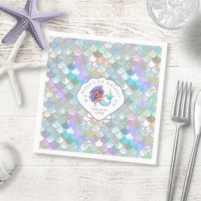 Guardanapo De Papel Scales Sereias Iridescentes Clam Shell V2 ID1144 (Criador carregado)