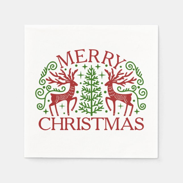 Guardanapo De Papel Scandinavian Deer Christmas (Frente)