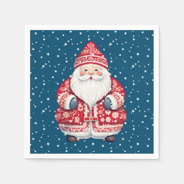 Guardanapo De Papel Scandinavian Folk Santa Claus (Frente)