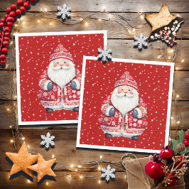 Guardanapo De Papel Scandinavian Folk Santa Claus