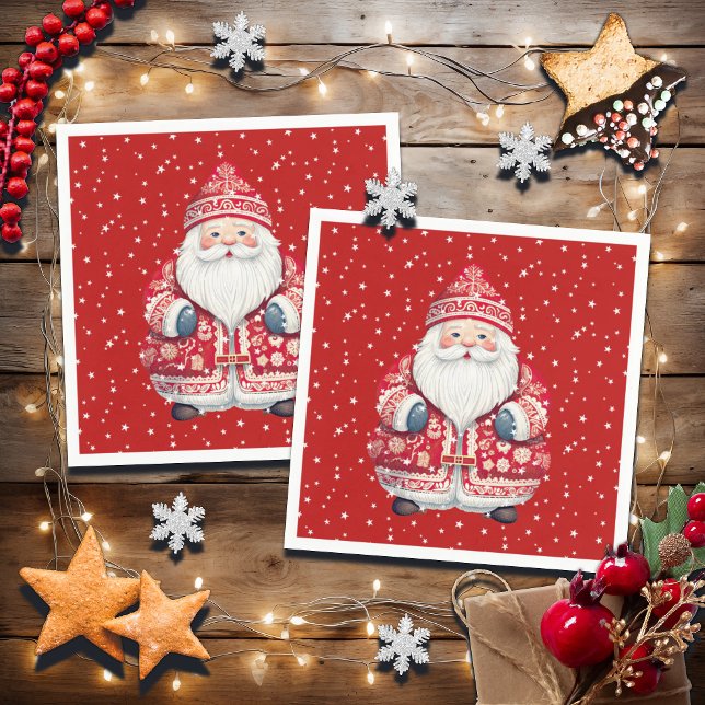 Guardanapo De Papel Scandinavian Folk Santa Claus (Criador carregado)