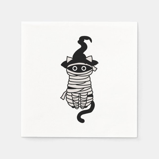 Guardanapo De Papel Scary cat wrapped (Frente)