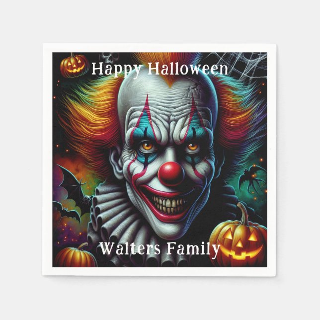 Guardanapo De Papel Scary Cloween Party Personalizado (Frente)