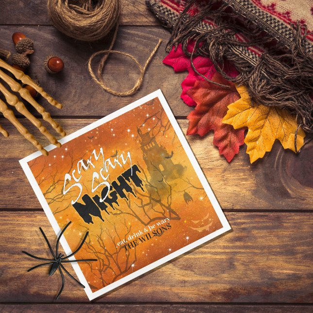 Guardanapo De Papel Scary Night Halloween Orange ID946 (Criador carregado)