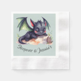 Guardanapo De Papel Schlafender Drache mit grünen Flügeln 