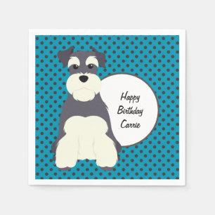 Guardanapo De Papel Schnauzer e Bolinhas personalizáveis